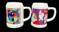 Vintage Always Coca Cola and Coca Cola Polar Bear Santa Claus Mug Set of 2 picture
