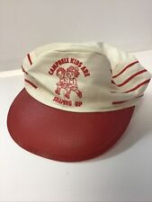 Campbell's Soup Kids Are Shaping Up Vintage Canvas Painters Stripe Hat White Red picture