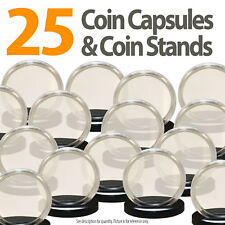 25 Capsules & 25 Stands for Poker CASINO CHIPS Direct Fit Airtight 40.6mm Holder picture