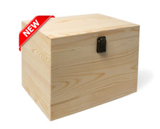 Unfinished Wooden Box with Hinged Lid & Front Clasp 10X7X7-Inch 1 Pack picture