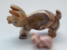 Lot of 2 Onyx Marble PIGS Figurines picture