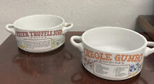 Set Of 2 Vintage Ljungberg With Recipe New Orleans Soup Bowls picture