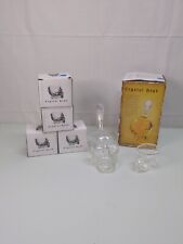 Clear, crystal skull liquor decanter. Four Shot Glasses  picture