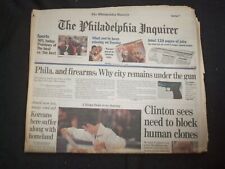 1998 JAN 11 PHILADELPHIA INQUIRER -CLINTON SEES NEED BLOCK HUMAN CLONES- NP 7457 picture