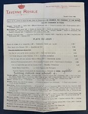 World War I Era: Royal Tavern, August 1918 Menu in German and French picture