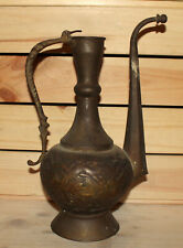 Antique Islamic hand made bronze pitcher teapot with spout picture