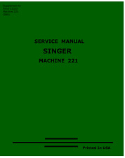 Singer Featherweight 221 Sewing Machine Dealer Repair Service Manual Feather picture
