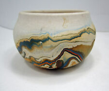 Vintage Nemadji Native Clay Pottery Beautiful Colors Modern Folk Art Pristine picture
