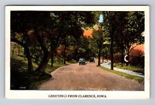 Clarence IA-Iowa, Scenic Greetings, Antique Road Side Souvenir Vintage Postcard picture