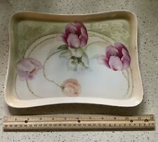 Vintage Hand Painted Prussian China Dresser Tray, GERMANY/ FLORAL picture