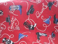 Country Dancing Glitter Red Fabric Cowboy Boots 40