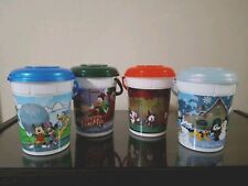 Lot of 4 Walt DISNEY Parks POPCORN BUCKETS With Lids and Handles picture