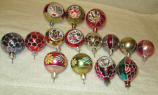 15 OLD Glass Christmas Ornaments INDENTS ROUND WITH NICE GLITTER MANY MAKERS picture