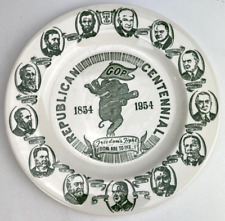 Vintage Kettlesprings Kilns Plate 1954 Republican Centennial GOP Plate picture