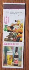 ROMY BEER MATCHBOOK COVER: ROMAN BREWERY MATER BELGIUM EMPTY 1970s MATCHCOVER D1 picture
