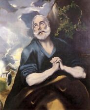 Oil painting El-Greco-Dominikos-Theotokopoulos-St.Peter-in-Tears landscape art picture