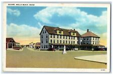 c1940 Square Hotel Exterior Street Wells Beach Maine ME Vintage Antique Postcard picture