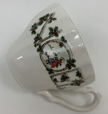 Noel Holiday Mug England Bone China 28 Holly Stick Letters With Winter Scene.... picture
