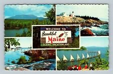 Welcome To Beautiful Maine, Montage Images, Maine Vintage Postcard picture