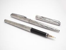 GORGEOUS PARKER 180 PEN'S ECORCE, ROLLED SILVER, NiB 14K GOLD picture