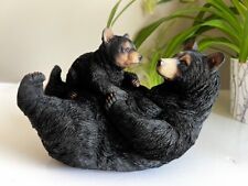 Black Bear Mom Playing with Cub Cottage Ornaments Bear Lovers Bear Decor Baby picture