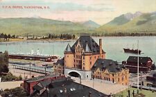 Vancouver Canada Rocky Mountaineer Train Railroad Depot Station Vtg Postcard C53 picture