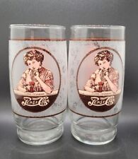 1970s Pepsi-Cola 16oz Drinking Glass Set - Victorian Lady & Gibson Girl picture