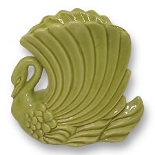 Vintage Royal Haeger Chartreuse Green Swan R713 USA Pottery Planter Vase picture
