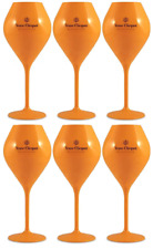 Veuve Clicquot Orange Acrylic Champagne Flute Goblets x 6 New picture