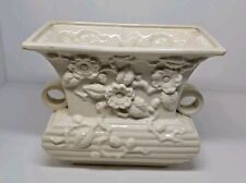 Vintage Moriyama Japan White Planter Pottery, Old Dry Flower Japanese Vase picture