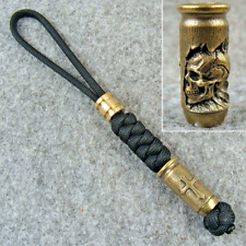 550 Paracord Knife Lanyard With Brass Bullet Shape Bead / Keychains Pendant picture