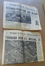 June 11 & 12, 1953 Worcester Telegram Newspapers (Massachusetts Tornado 84 Dead) picture