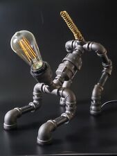 Industrial pipe lamp Steampunk desk lamp Dog industrial lamp from iron fittings picture