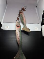 Unbranded Wood Carved Rainbow Trout - 2 on stringer picture