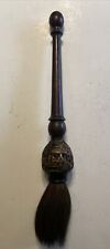 14”1/2. Vintage Chinese  CARVED Horse Hair Calligraphy Brush Wooden HANDLE picture
