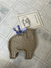 1983 Brown Bag Cookie Art Cookie Mold Sheep Wooly Lamb Stoneware Retired Vintage picture