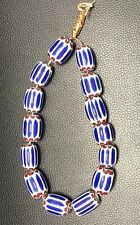 Vintage  Venetian Chevron African Trade Glass Beads, Ancient Chevron  14 Pcs picture