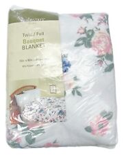 Twin Full Mainstays Bouquet Blanket 72” x 90” Vtg USA picture