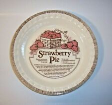 Vintage Jeanette Royal China Strawberry Pie Plate Dish Ruffled-Edge w/Recipe  picture