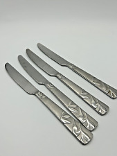 Cambridge Dinner Knives Stainless Steel Silversmiths Zinnia Sand Lot 4 Flatware picture