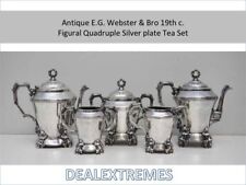 Antique E.G. Webster & Bro 19th c. Figural Quadruple Silverplate Tea Set 5 piece picture