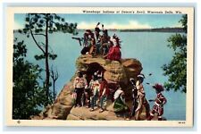 c1940's Winnebago Indians At Demon's Anvil Wisconsin Dells WI Vintage Postcard picture