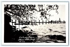 1948 View Of Fishing Dock Storm Lake Iowa IA RPPC Photo Posted Vintage Postcard picture
