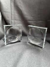 Vintage Mid Century Modernist Lucite Bookends Metal And Lens  picture