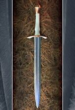 New Beautiful handmade 30” Inches Damascus Steel Sword with Pure Leather Sheath picture