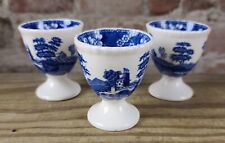 THREE COPELAND BLUE SPODE'S TOWER EGG CUPS picture