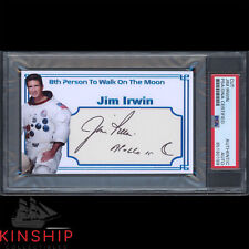 Jim Irwin signed Cut 3x5 Custom Card PSA DNA Slab Apollo Space Auto James C2713 picture