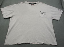 Harley Davidson Vintage T Shirt Mens XL Gray Pocket Embroidered Ribbed Knit picture