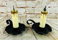 2 vtg electric candle type flickering lights MCM candlestick unique picture