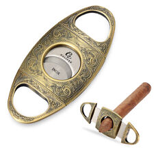 Galiner Stainless Steel Cigar Cutter Sharp Double Blade Guillotine Gift Box Gold picture